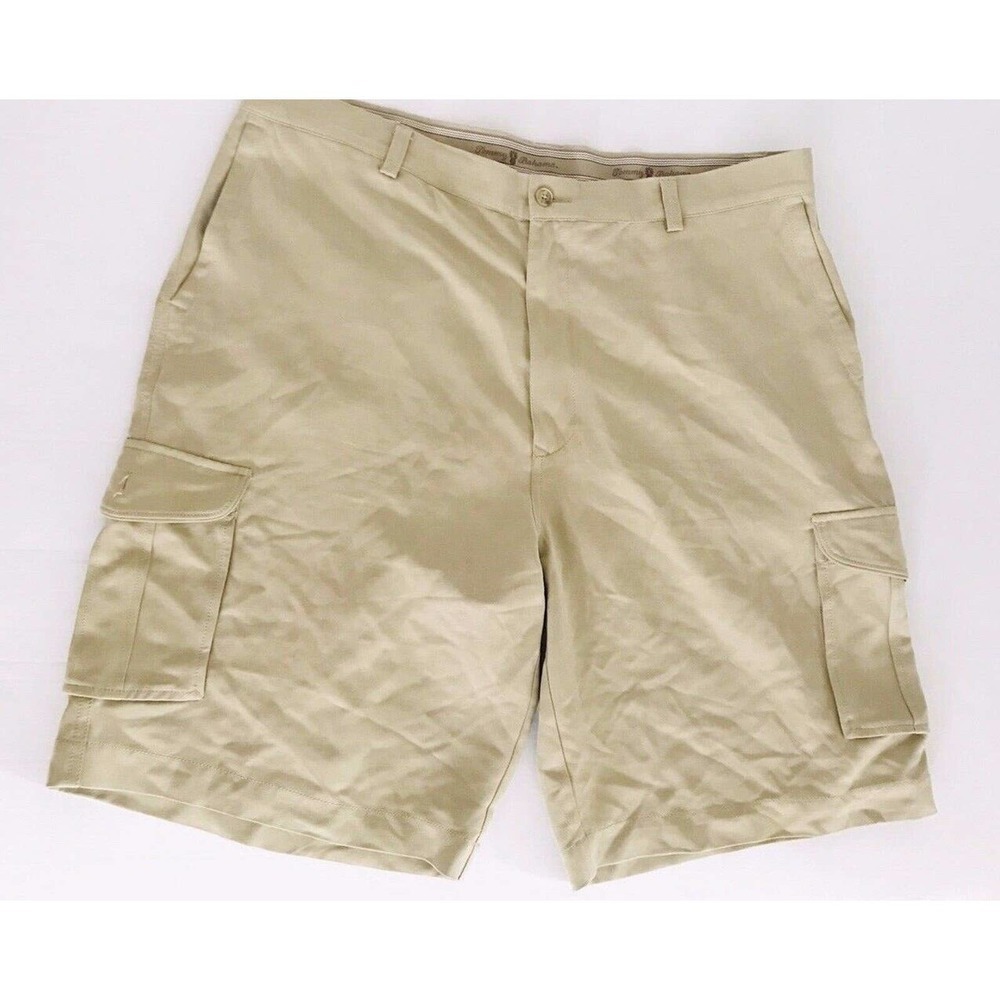 Tommy Bahama | Silk Cargo Shorts Mens Size 38 Flat Front 10" Beige